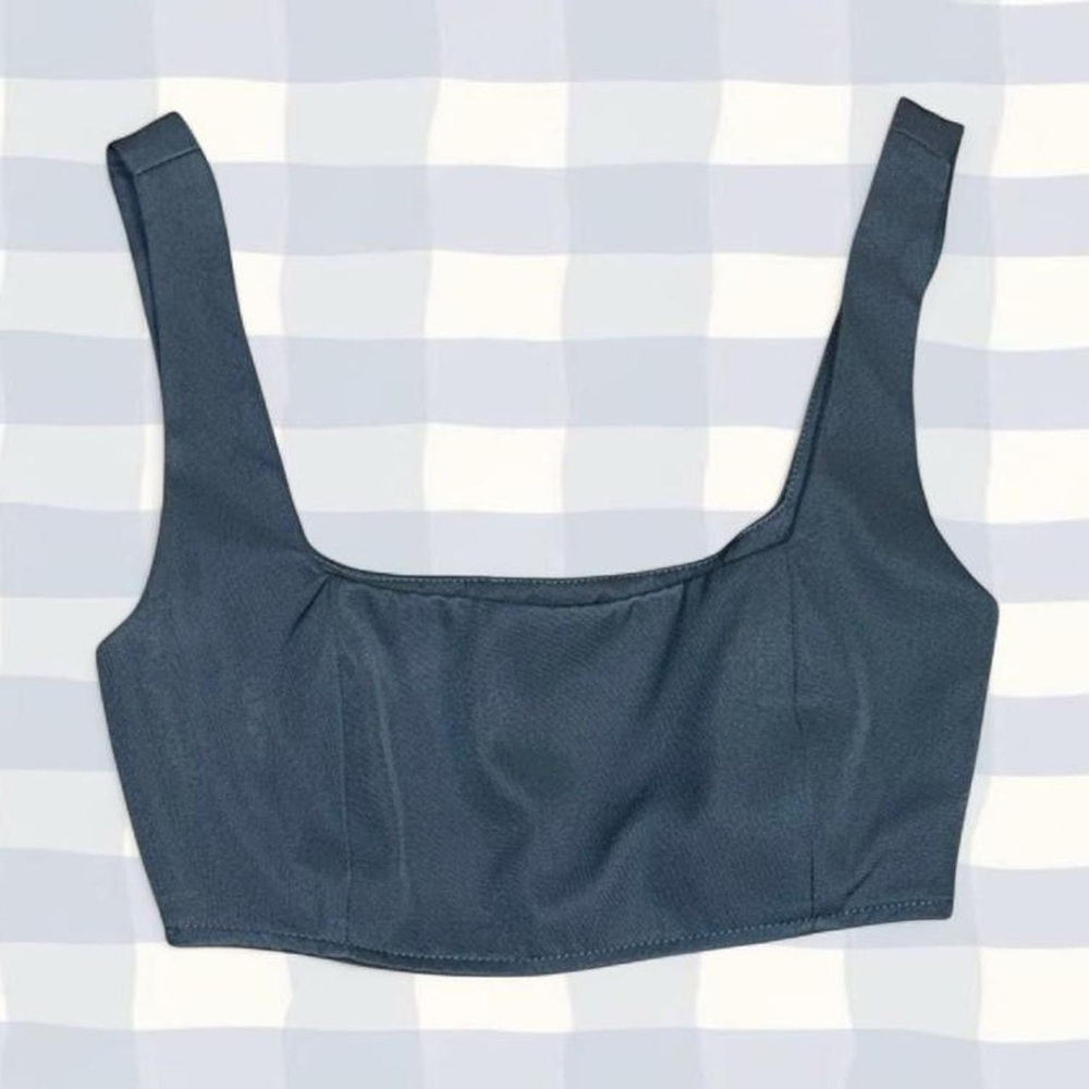Blue Cropped Tank Top